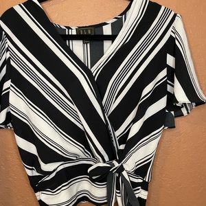 Black and white stripped blouse